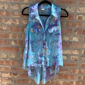 Eye Lash Couture: Blue Floral top